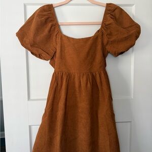 Francesca's Collections Brown Corduroy Dress